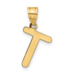 將圖片載入圖庫檢視器 Copy of 14K Yellow Gold Uppercase Initial Letter T Block Alphabet Pendant Charm