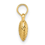 Ladda upp bild till gallerivisning, 14K Yellow Gold Diamond Cut Puffy Heart 3D Small Pendant Charm
