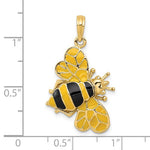 Kép betöltése a galériamegjelenítőbe: 14k Yellow Gold Enamel Bee Bumblebee 3D Pendant Charm