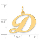 Charger l'image dans la galerie, 14K Yellow Gold Initial Letter D Cursive Script Alphabet Pendant Charm