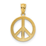 Lade das Bild in den Galerie-Viewer, 14k Yellow Gold Peace Sign Symbol Pendant Charm