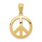 Lade das Bild in den Galerie-Viewer, 14k Yellow Gold Peace Sign Symbol Pendant Charm