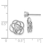 Φόρτωση εικόνας στο εργαλείο προβολής Συλλογής, 14k White Gold Cubic Zirconia CZ Stud Love Knot Earring Jackets