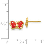 Lade das Bild in den Galerie-Viewer, 14k Yellow Gold Enamel Butterfly Stud Earrings Post Push Back