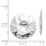 Carregar imagem no visualizador da galeria, 14K White Gold Polished Hammered Round Disc Earring Jackets