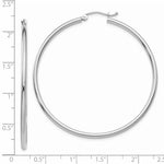 Cargar imagen en el visor de la galería, 14K White Gold 51mm x 2mm Classic Round Hoop Earrings