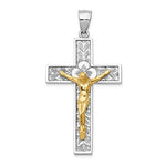 Load image into Gallery viewer, 14k Gold Two Tone Crucifix Cross Pendant Charm