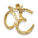 Load image into Gallery viewer, 14k Yellow Gold 3/8 CTW Genuine Diamond Om Symbol Chain Slide Pendant Charm