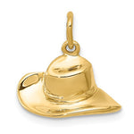 Charger l'image dans la galerie, 14k Yellow Gold Cowboy Cowgirl Hat Pendant Charm