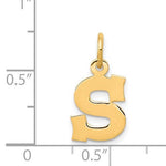 Kép betöltése a galériamegjelenítőbe: 14K Yellow Gold Uppercase Initial Letter S Block Alphabet Pendant Charm