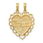 Load image into Gallery viewer, 14k Yellow Gold Heart Mizpah Reversible 2 Piece Pendant Charm