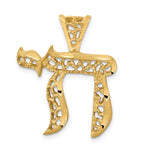 Load image into Gallery viewer, 14k Yellow Gold Chai Jewish Filigree Pendant Charm
