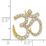 Load image into Gallery viewer, 14k Yellow Gold 3/8 CTW Genuine Diamond Om Symbol Chain Slide Pendant Charm