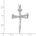 Lataa kuva Galleria-katseluun, 14k White Gold Cross Nail Pendant Charm