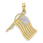 Carregar imagem no visualizador da galeria, 10K Yellow Gold and Rhodium United States USA American Flag Pendant Charm
