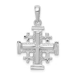 Lataa kuva Galleria-katseluun, 14k White Gold Jerusalem Cross Pendant Charm