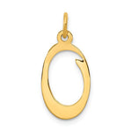 Load image into Gallery viewer, 14K Yellow Gold Initial Letter O Cursive Script Alphabet Pendant Charm