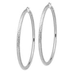 將圖片載入圖庫檢視器 14k white gold diamond cut classic round hoop earrings extra large diameter 80mm x 4mm