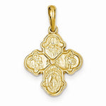 Load image into Gallery viewer, 14k Yellow Gold Cross Cruciform Four Way Medal Pendant Charm