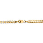 Afbeelding in Gallery-weergave laden, 14K Yellow Gold 3.8mm Open Concave Curb Bracelet Anklet Choker Necklace Pendant Chain