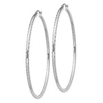 Załaduj obraz do przeglądarki galerii, Sterling Silver Diamond Cut Classic Round Hoop Earrings 60mm x 2mm