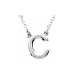Load image into Gallery viewer, 14k Yellow Rose White Gold Block C Uppercase Letter Initial Alphabet Necklace

