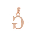 將圖片載入圖庫檢視器 14K Rose Gold Uppercase Initial Letter G Block Alphabet Pendant Charm