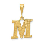 Load image into Gallery viewer, 14K Yellow Gold Uppercase Initial Letter M Block Alphabet Pendant Charm