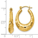 Load image into Gallery viewer, 14K Yellow Gold Shrimp Hammered Hoop Earrings