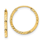 Load image into Gallery viewer, 14k Yellow Gold 16mm x 1.35mm Diamond Cut Round Endless Hoop Earrings