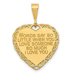 Load image into Gallery viewer, 14K Yellow Gold For My Mom Heart Pendant Charm