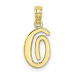 Ladda upp bild till gallerivisning, 10K Yellow Gold Script Initial Letter O Cursive Alphabet Pendant Charm