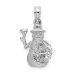 Carregar imagem no visualizador da galeria, 14k White Gold Snowman 3D Pendant Charm