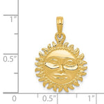 Carica l'immagine nel visualizzatore di Gallery, 14k Yellow Gold Sun Celestial 3D Pendant Charm