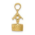 Carregar imagem no visualizador da galeria, 14k Yellow Gold Wishing Well Moveable 3D Pendant Charm