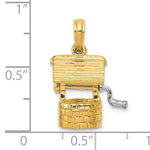 Carregar imagem no visualizador da galeria, 14k Yellow Gold Wishing Well Moveable 3D Pendant Charm
