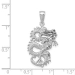 Загрузить изображение в средство просмотра галереи, 14k White Gold Dragon 3D Pendant Charm