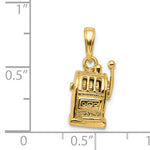 Load image into Gallery viewer, 14k Yellow Gold Jackpot Slot Machine 3D Pendant Charm