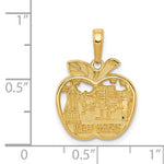 Ladda upp bild till gallerivisning, 14k Yellow Gold New York Skyline Apple Pendant Charm