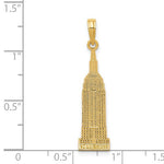 Kép betöltése a galériamegjelenítőbe: 14k yellow gold new york empire state flat pendant charm