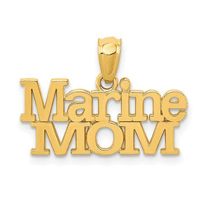 14k Yellow Gold Marine Mom Pendant Charm - [cklinternational]