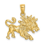 Afbeelding in Gallery-weergave laden, 14k Yellow Gold Leo Zodiac Horoscope Large Pendant Charm