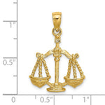 Afbeelding in Gallery-weergave laden, 14k Yellow Gold Libra Zodiac Horoscope Large Pendant Charm