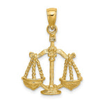 Afbeelding in Gallery-weergave laden, 14k Yellow Gold Libra Zodiac Horoscope Large Pendant Charm