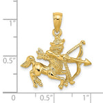 Ladda upp bild till gallerivisning, 14k Yellow Gold Sagittarius Zodiac Horoscope Large Pendant Charm