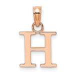 Load image into Gallery viewer, 14K Rose Gold Uppercase Initial Letter H Block Alphabet Pendant Charm