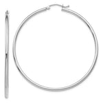 Indlæs billede til gallerivisning 14K White Gold 55mm x 2mm Classic Round Hoop Earrings