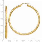 Afbeelding in Gallery-weergave laden, 14K Yellow Gold Large Diamond Cut Classic Round Hoop Earrings 55mm x 3mm