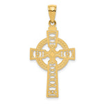 Load image into Gallery viewer, 14k yellow gold celtic cross eternity pendant charm