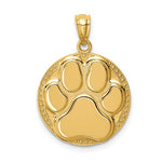 画像をギャラリービューアに読み込む, 14k Yellow Gold Paw Print Dog Puppy Pendant Charm